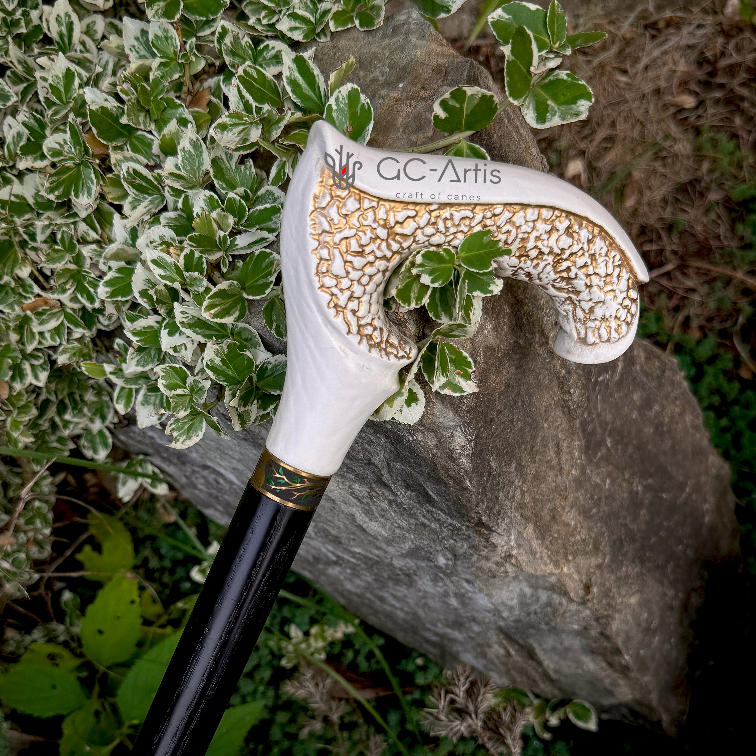 GRACE Elegant Wooden Walking Cane - White