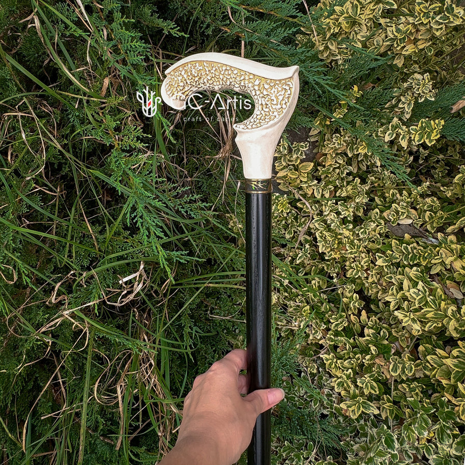 GRACE Canne élégante en bois - Blanche
