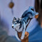 Hand-painted Wooden Cane Walking Stick - Husky dog