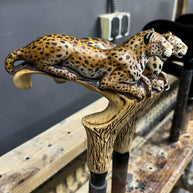 Leopard Hand Painted – Designer Wooden Walking Cane