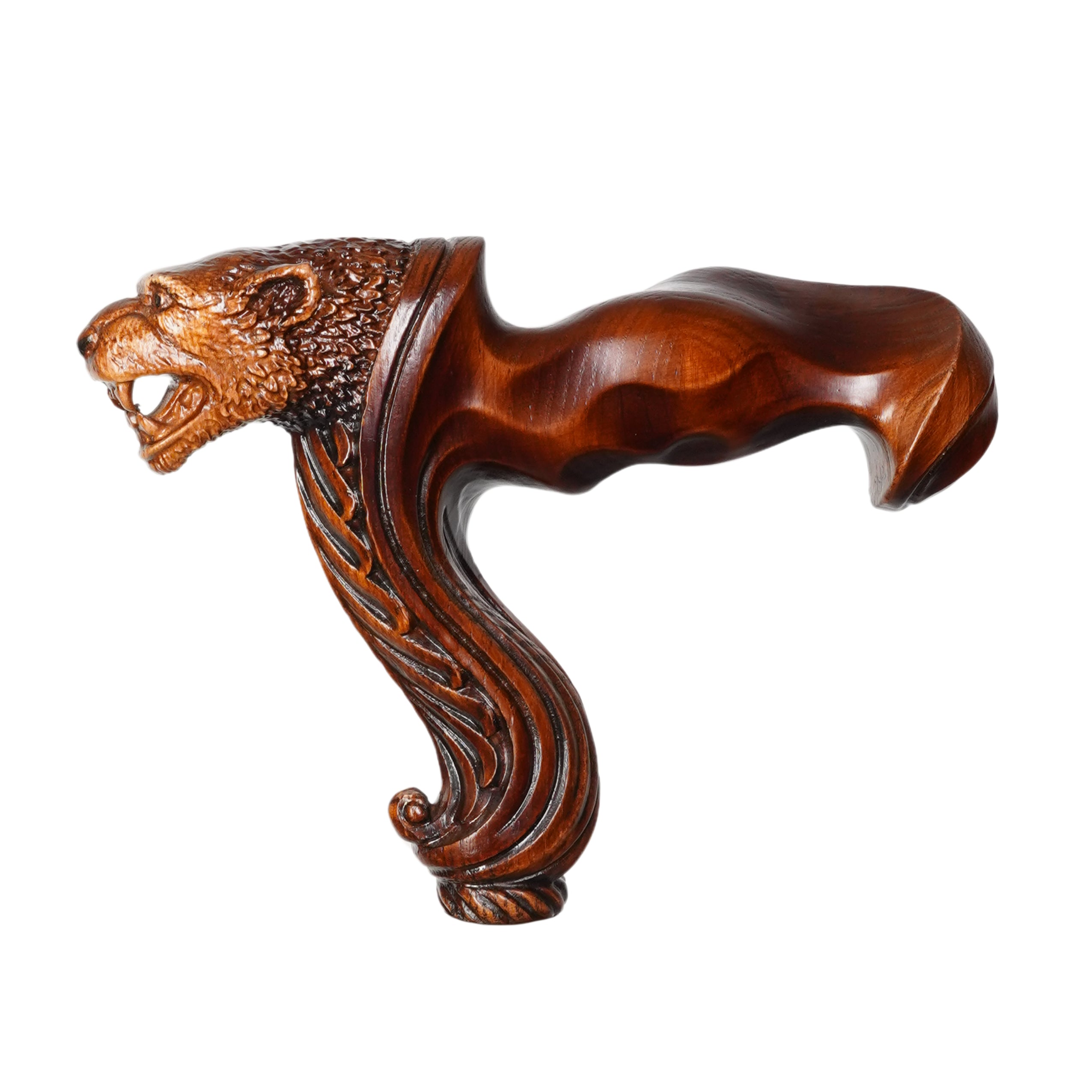 Replacement Ergonomic Wooden Handle for Walking Stick Cane without a shaft