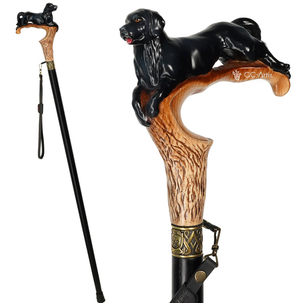 Labrador Dog Black – Designer Wooden Walking Cane