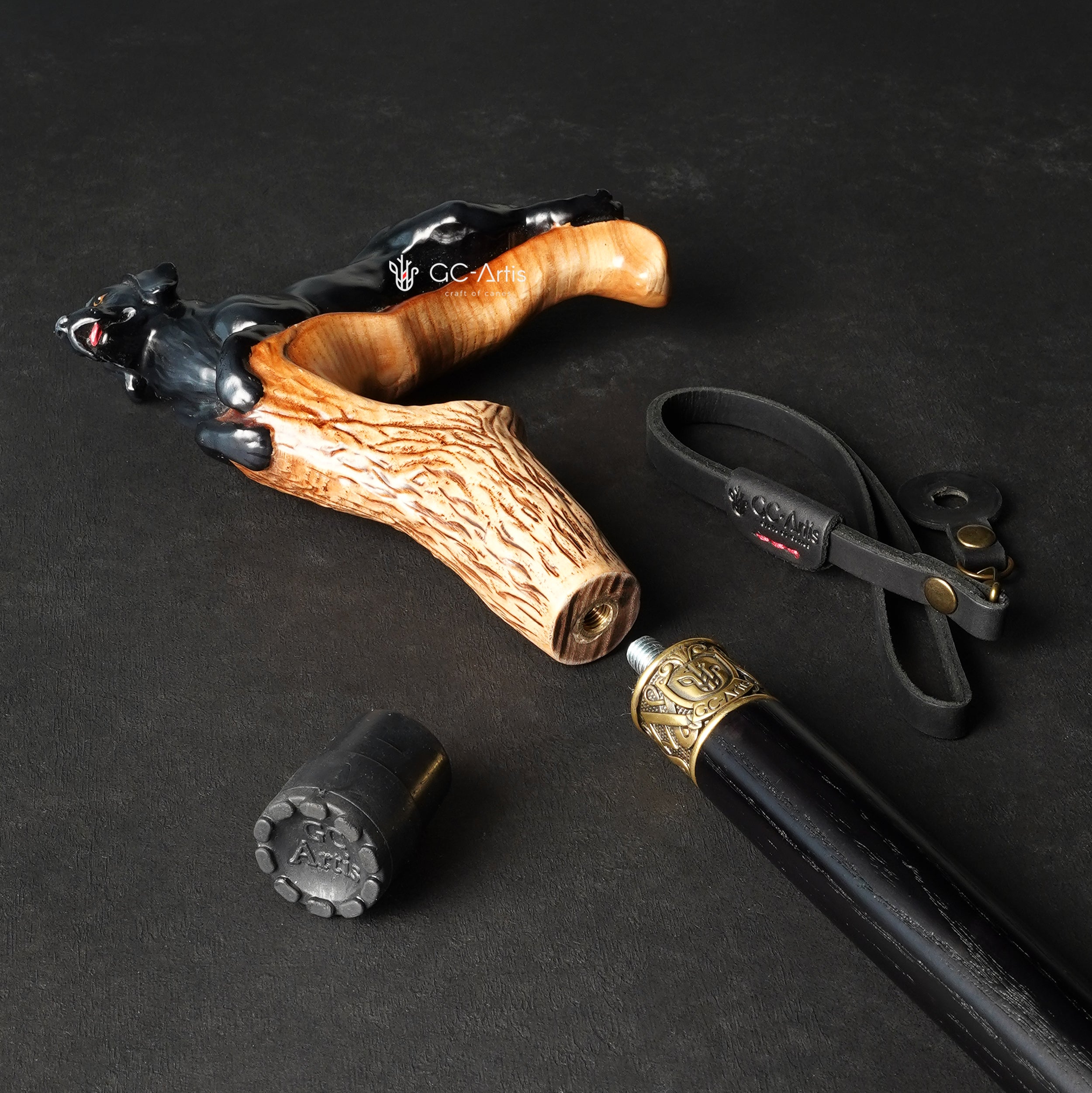 Labrador Dog Black – Designer Wooden Walking Cane