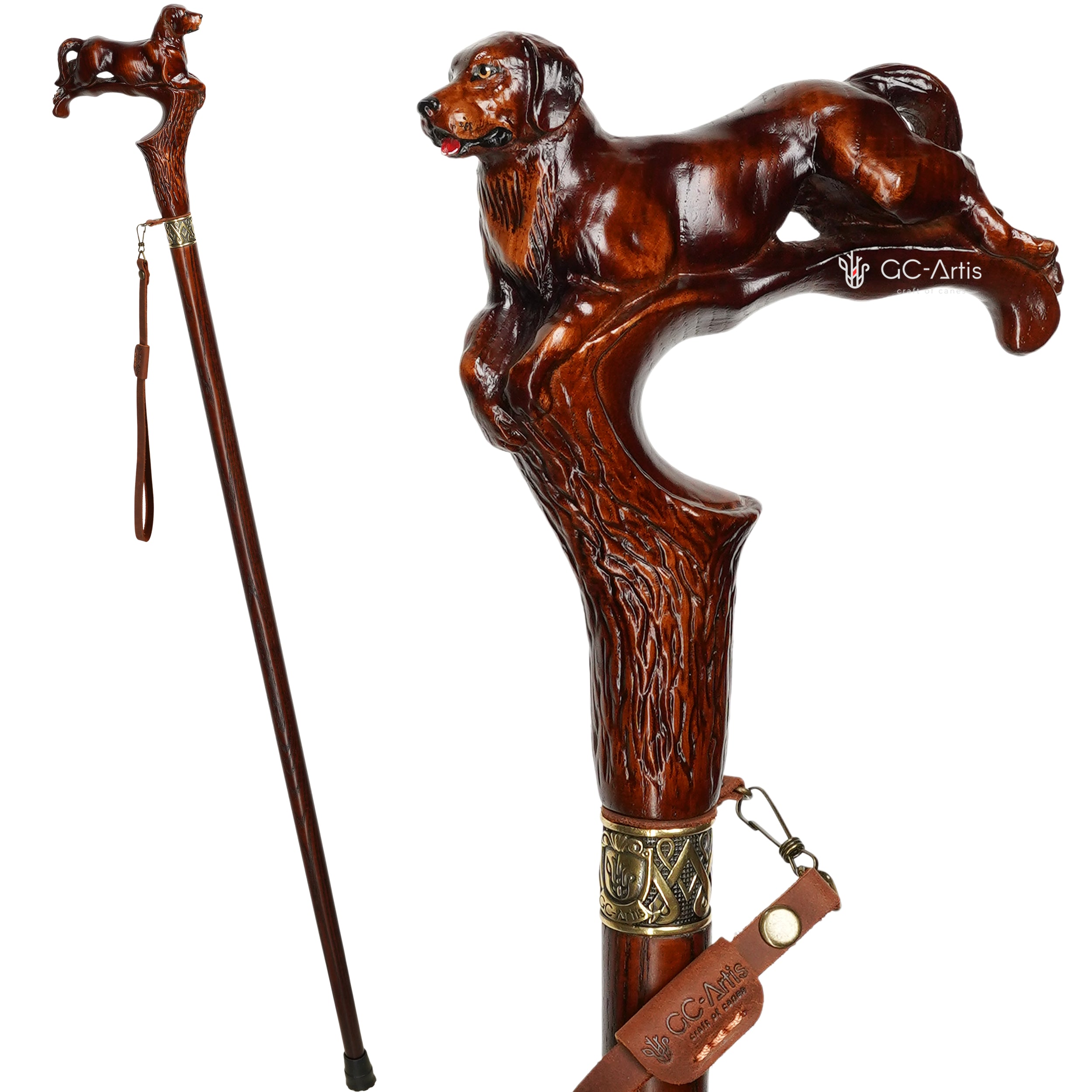 Labrador Dog Dark – Designer Wooden Walking Cane