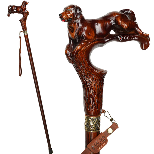 Labrador Dog Dark – Designer Wooden Walking Cane