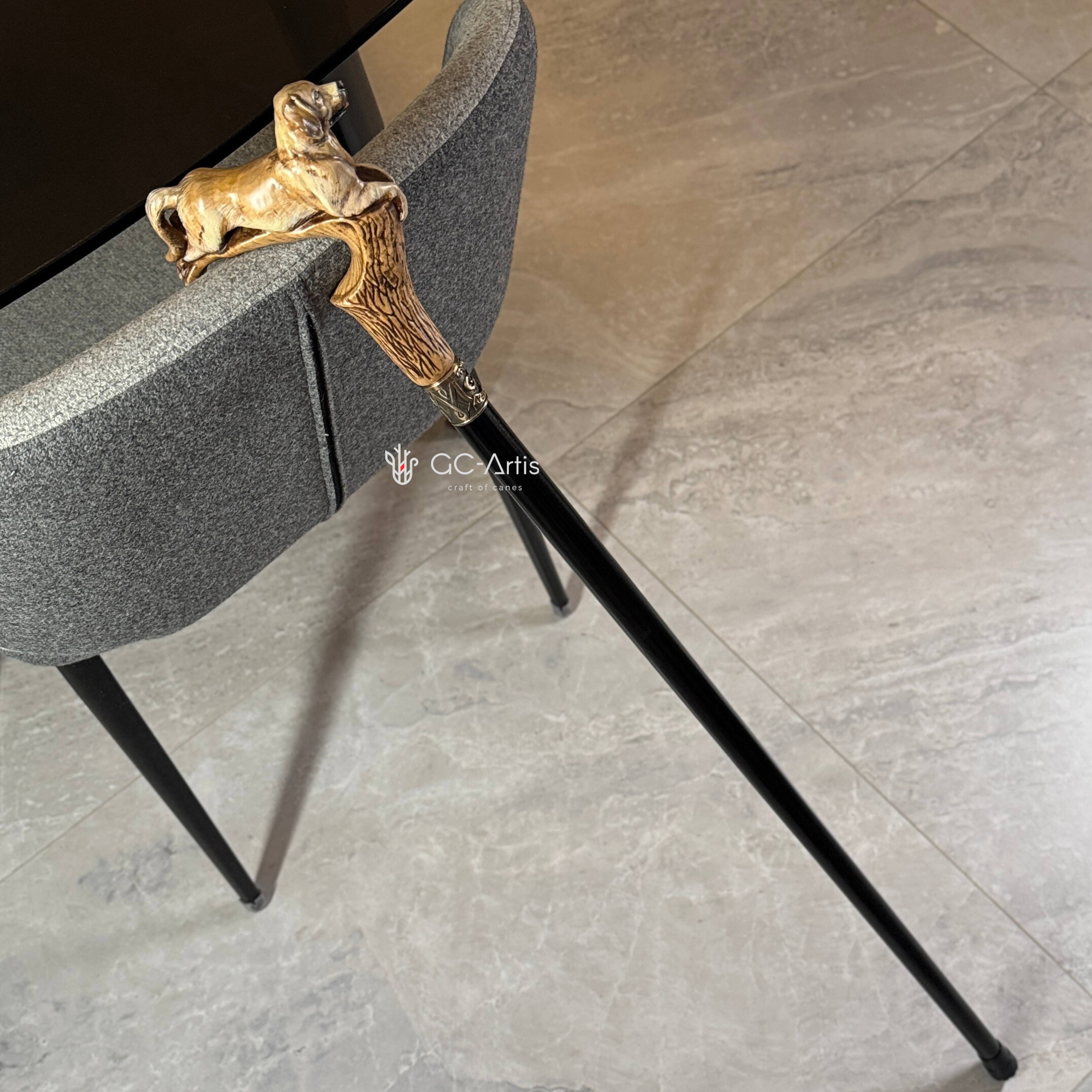 Golden Retriever Labrador Dog Wooden Walking Cane