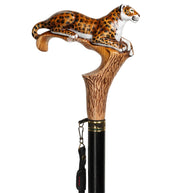Leopard Hand Painted – Designer Wooden Walking Cane