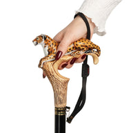 Leopard Hand Painted – Designer Wooden Walking Cane