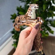Leopard Hand Painted – Designer Wooden Walking Cane
