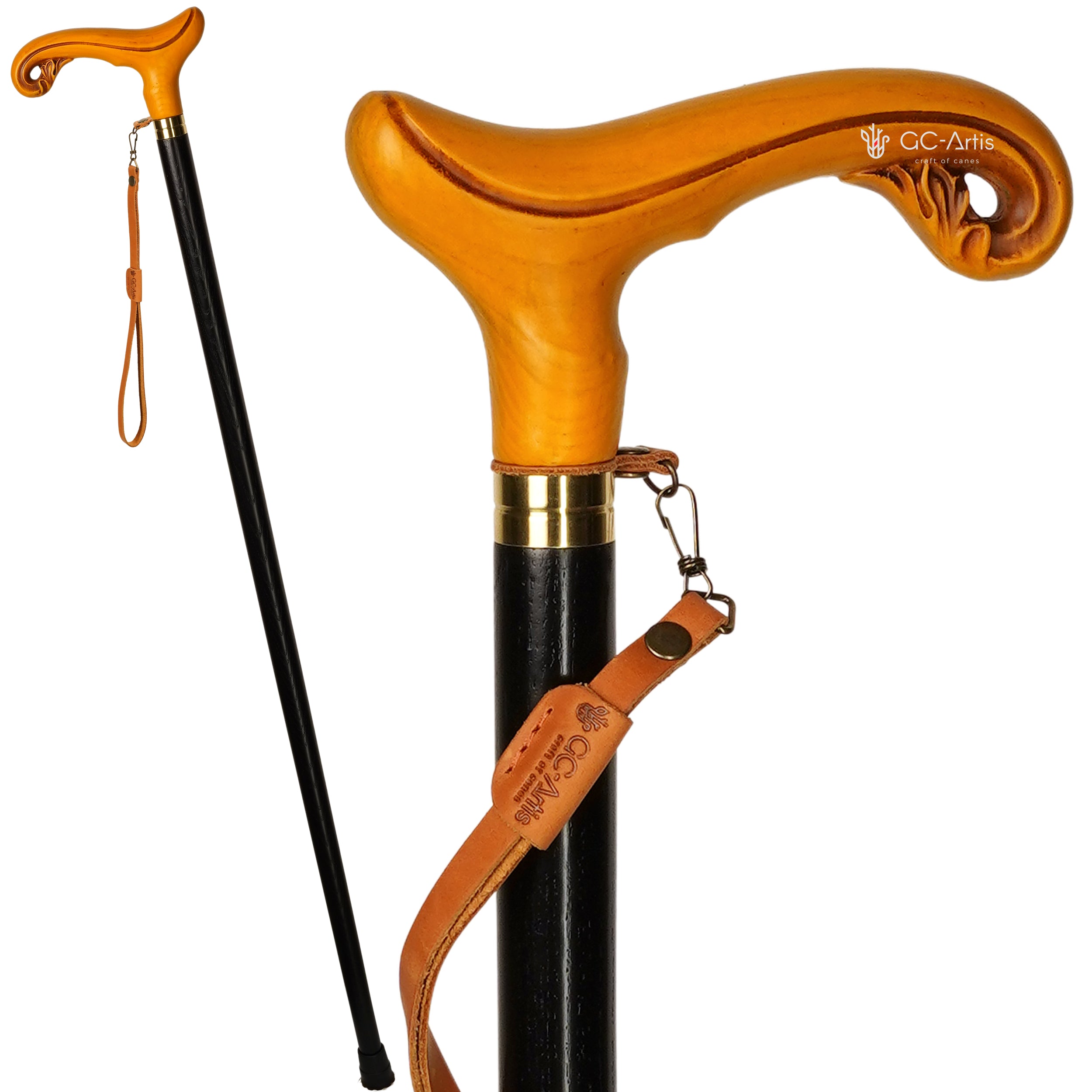 Elegant Wooden Walking Stick Cane - Magic, Light weight Classic handle
