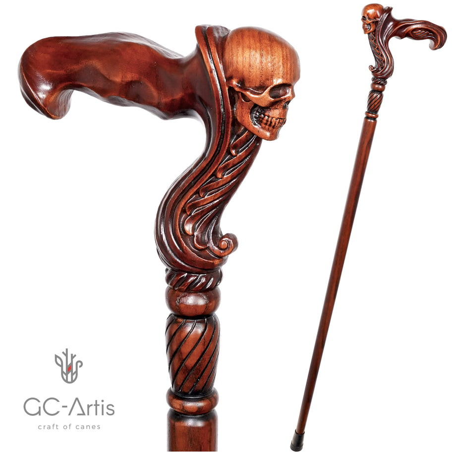 Skull Head – Ergonomic Walking Cane (Right Hand)