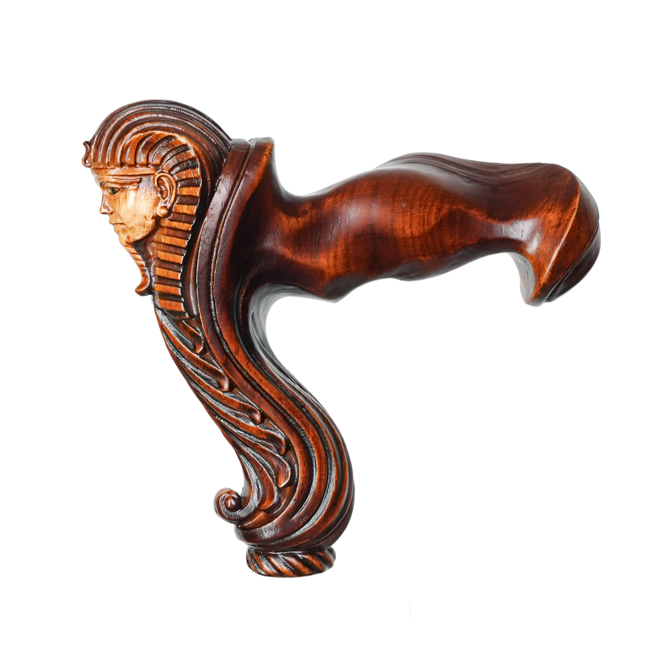 Replacement Ergonomic Wooden Handle for Walking Stick Cane without a shaft