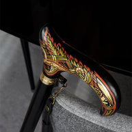 Celtic Raven Walking Stick Hand Painted Black Derby Wooden Cane