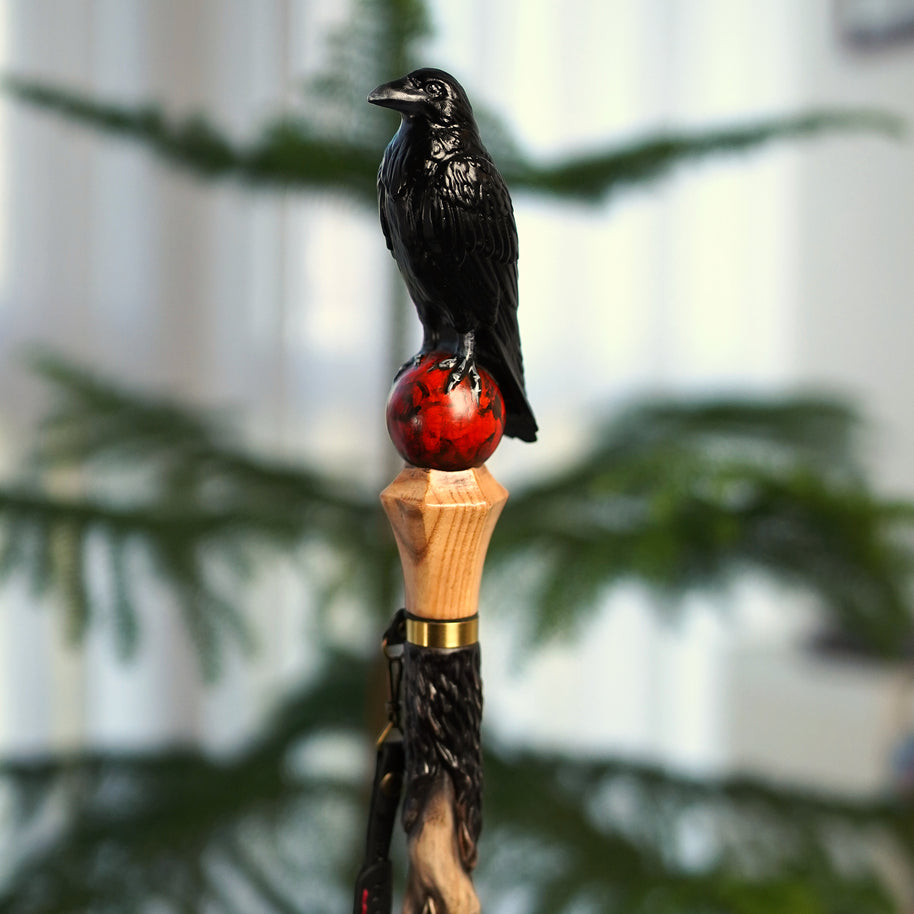 The Raven's Crystal Walking Staff