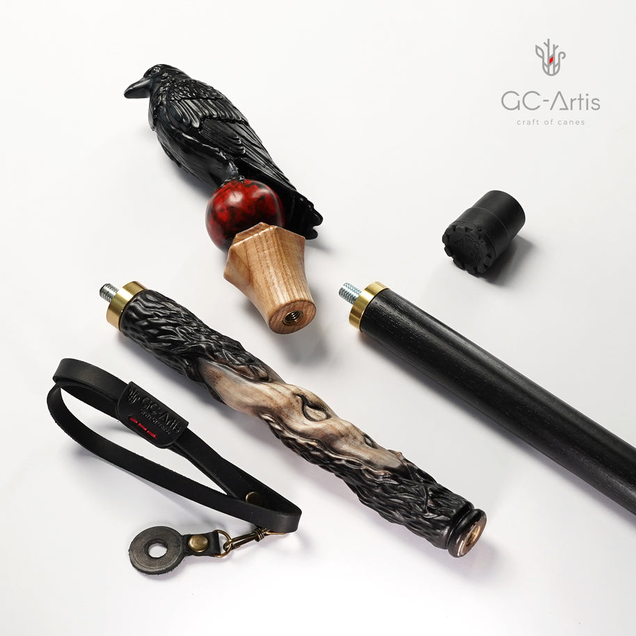 The Raven's Crystal Walking Staff