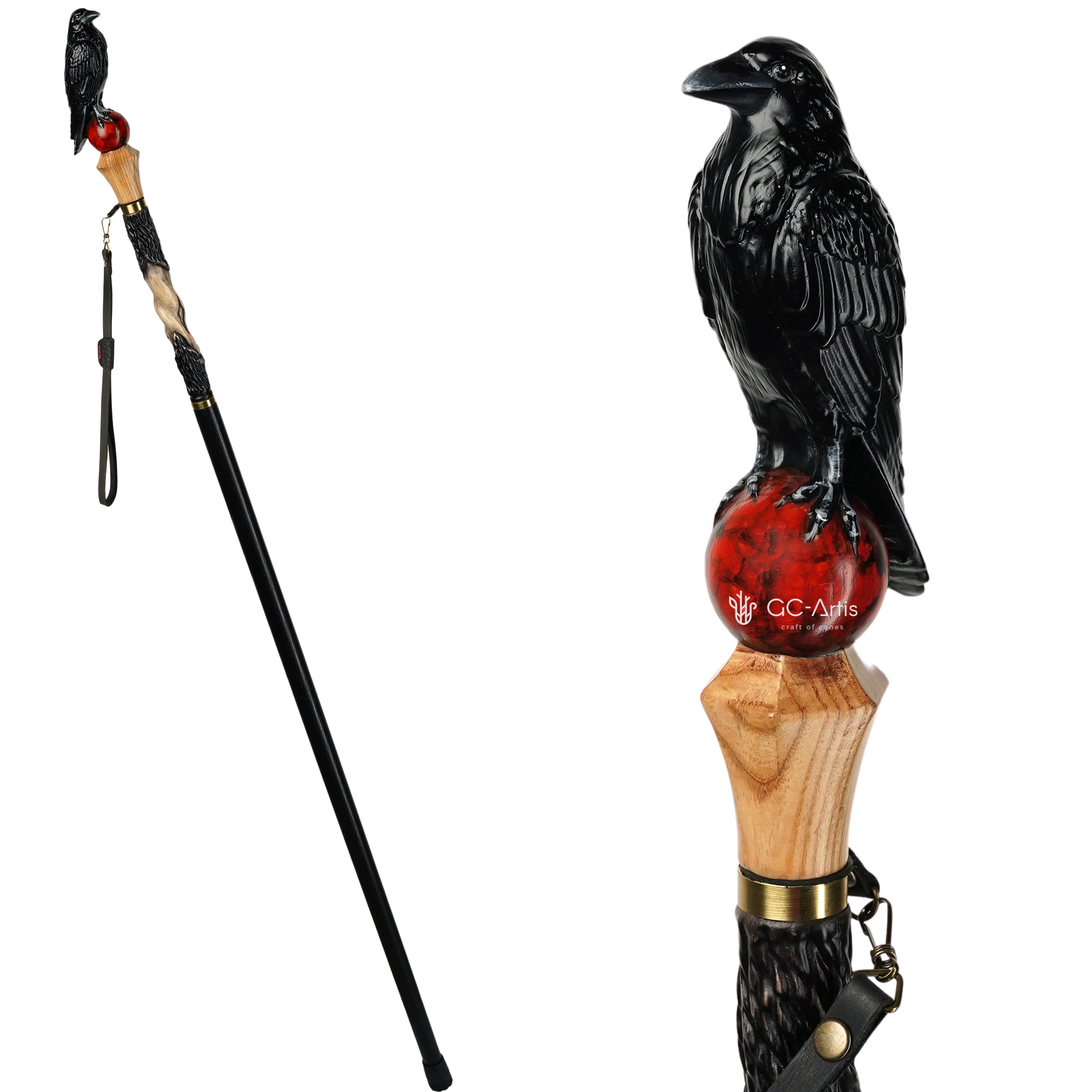 The Raven's Crystal Walking Staff