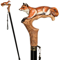 Fox Hand Painted – Designer Wooden Walking Cane