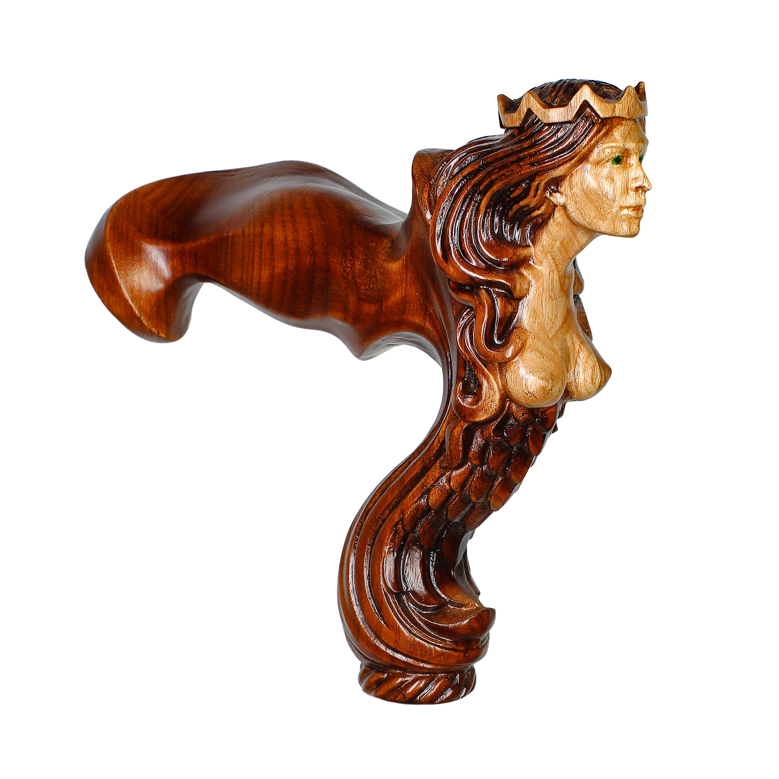 Manche en bois ergonomique de rechange pour canne de marche sans la tige