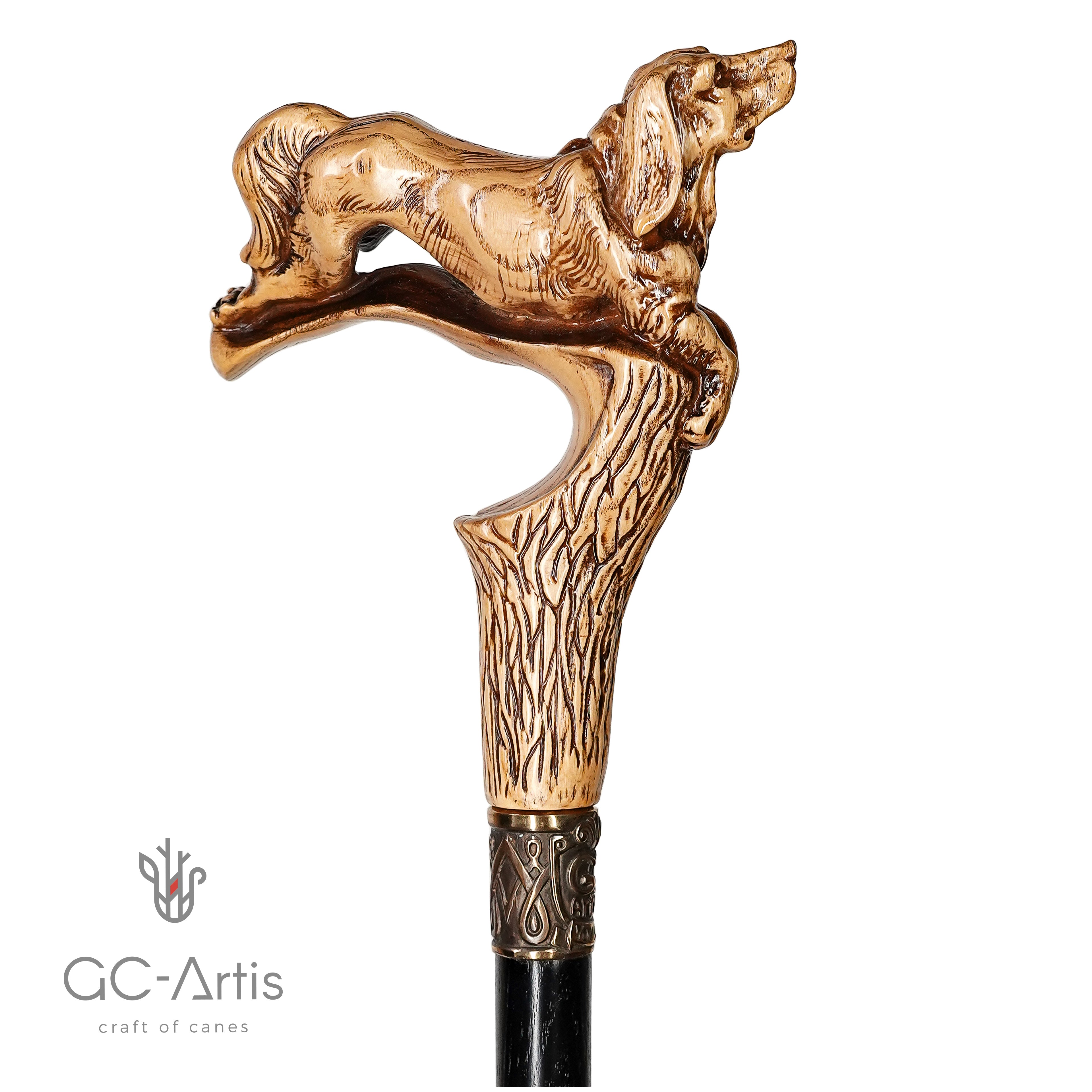 Spaniel Dog Light wooden Walking Stick Cane