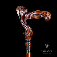 Wooden Walking Cane Stick Egypt Pharaoh - Ergonomic Handle