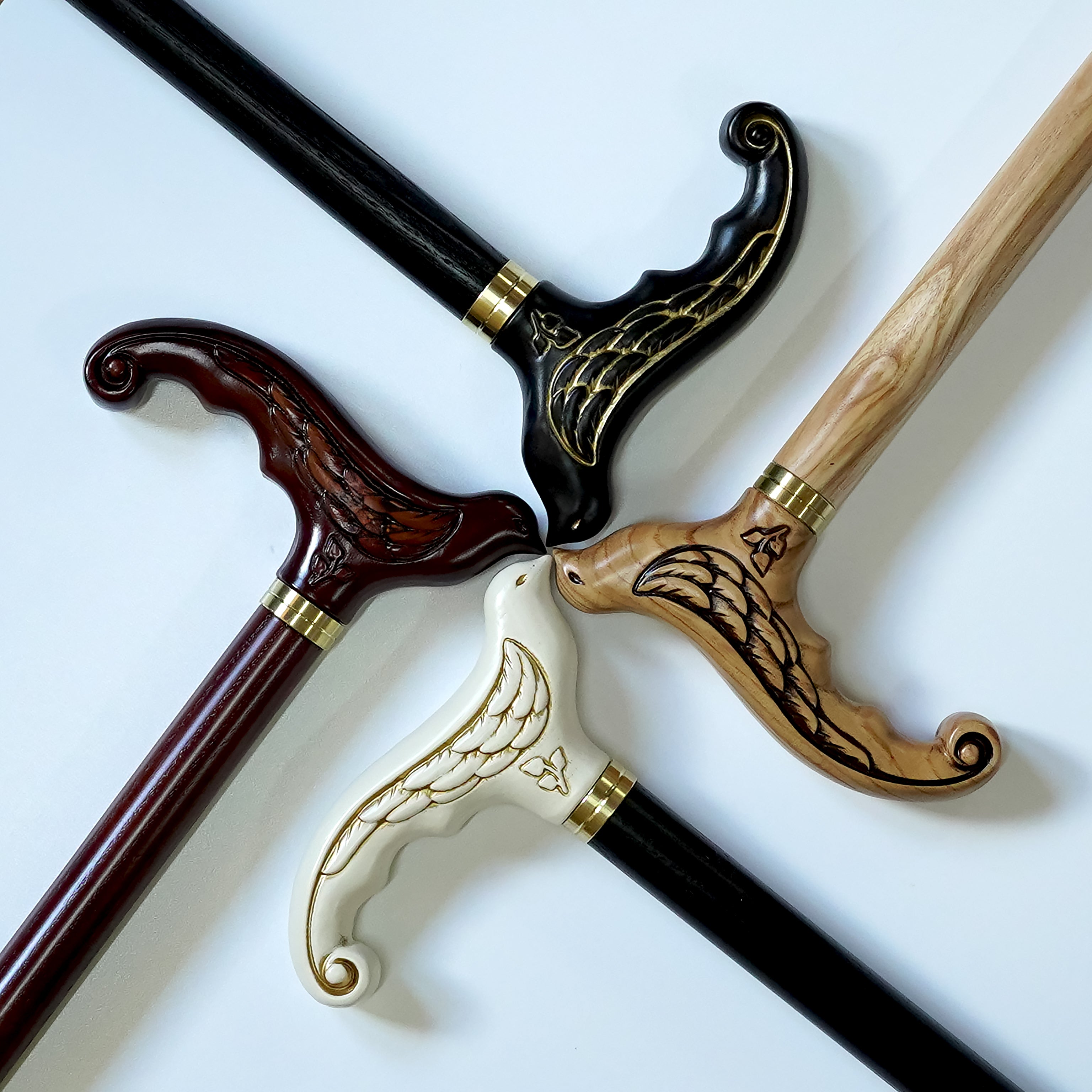 Swallow Bird Light Wooden Cane ladies walking stick