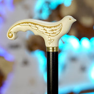 Swallow Bird White Wooden Cane ladies walking stick