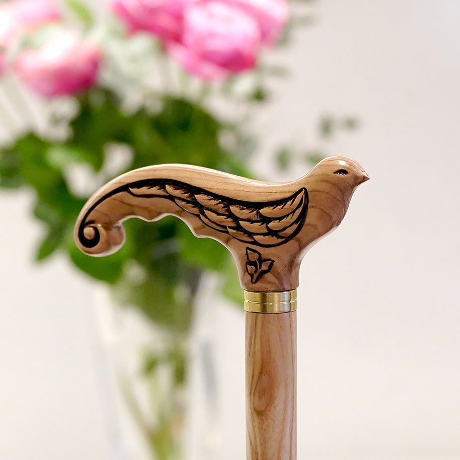 Canne de marche en bois léger hirondelle pour femme