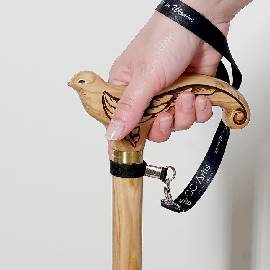 Canne de marche en bois léger hirondelle pour femme