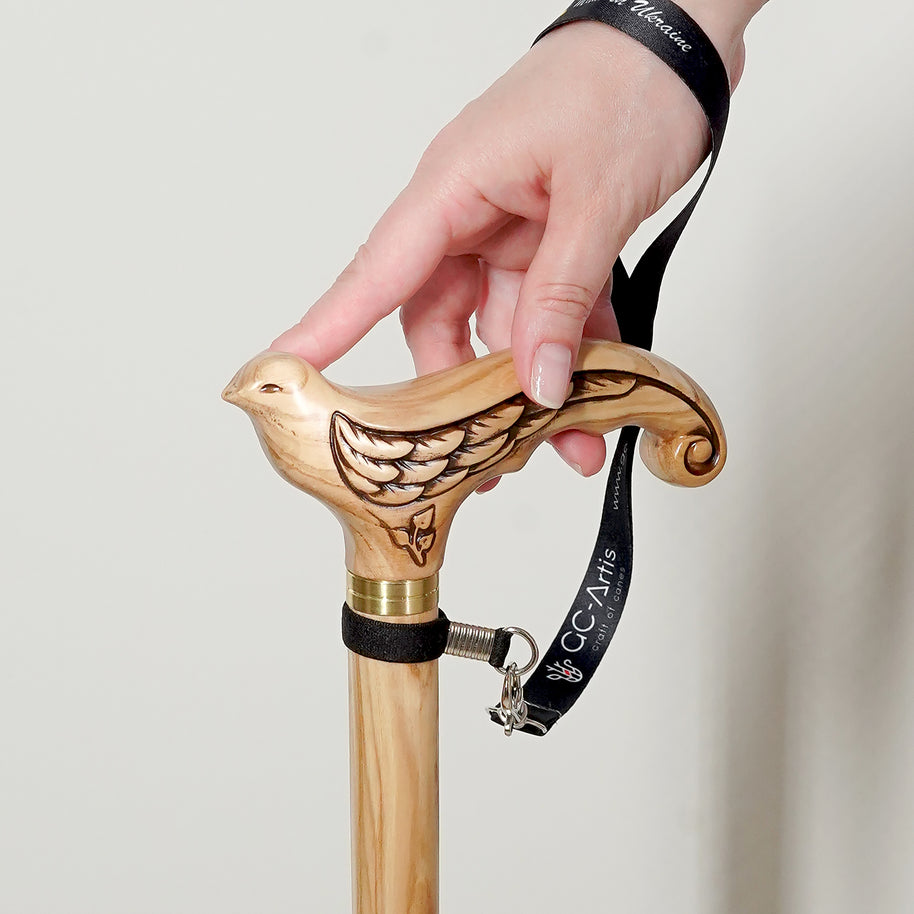 Canne de marche en bois léger hirondelle pour femme