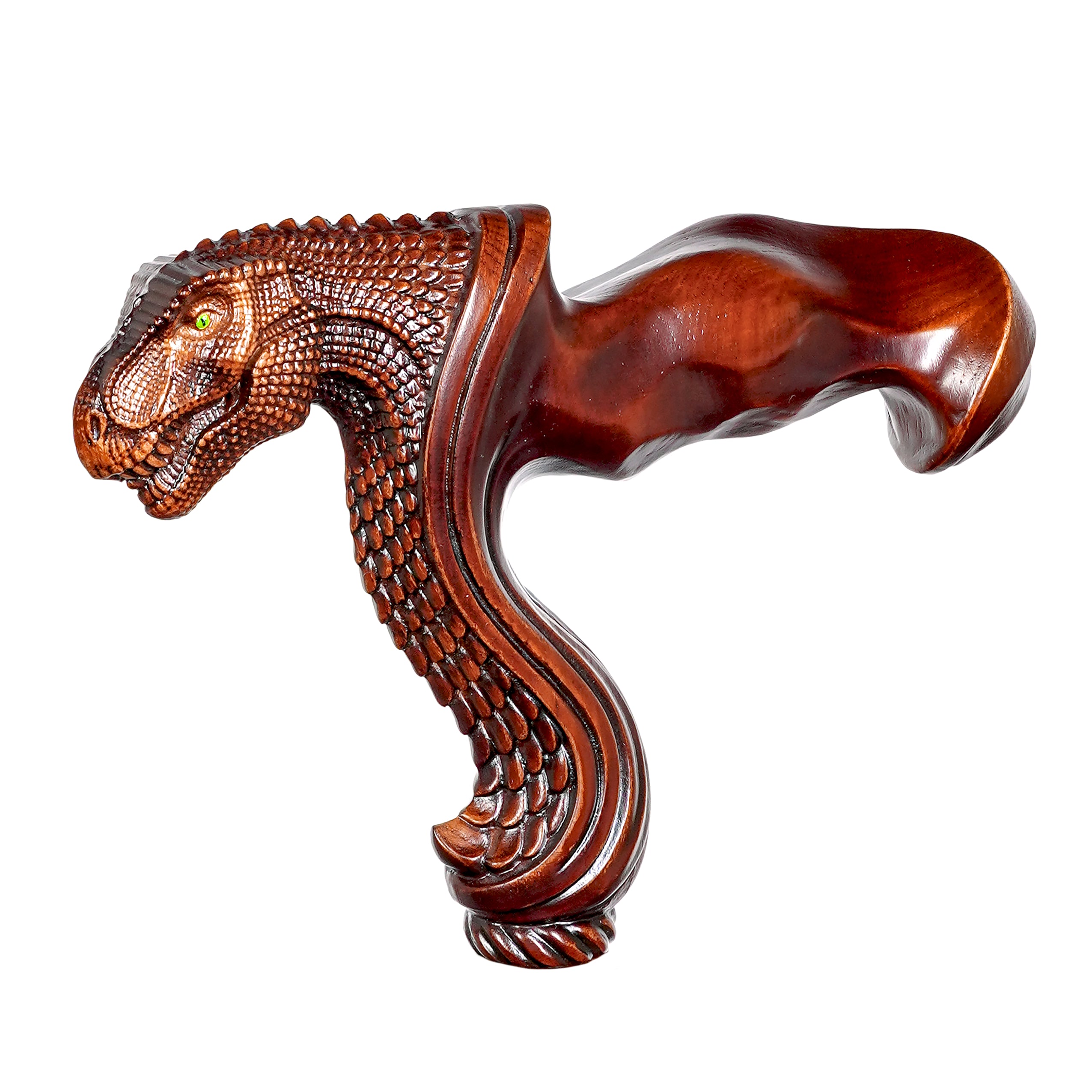 Replacement Ergonomic Wooden Handle for Walking Stick Cane without a shaft