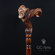 Viking Warrior - Wooden Walking Cane Stick Ergonomic Palm Grip