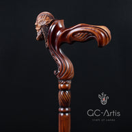 Viking Warrior - Wooden Walking Cane Stick Ergonomic Palm Grip