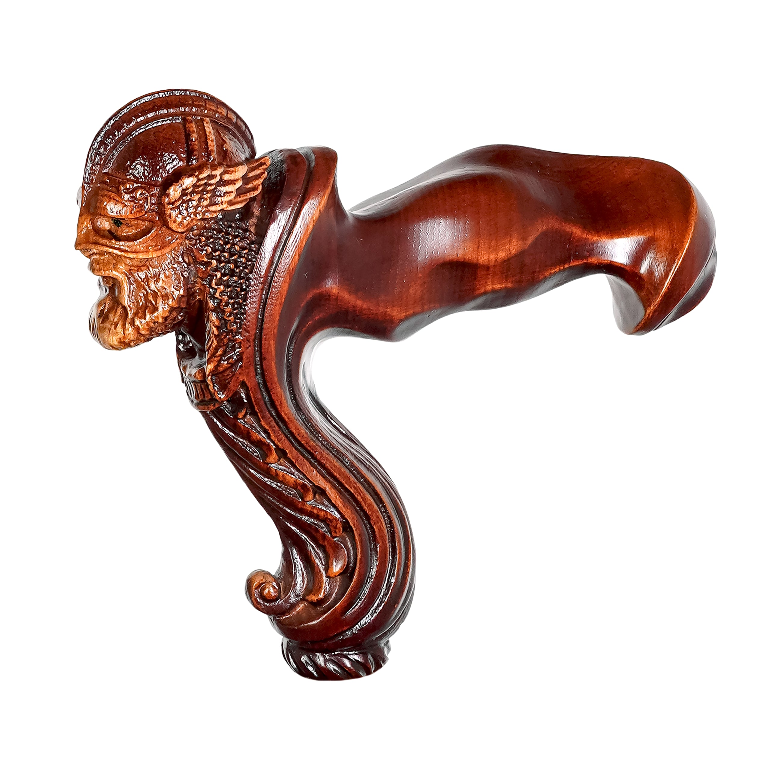 Replacement Ergonomic Wooden Handle for Walking Stick Cane without a shaft