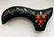 Hand Painted Black Derby walking stick cane Artist fill Flowers