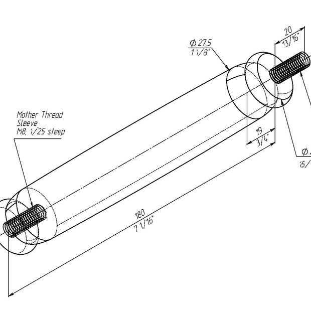 Секція подовжувача для тростини GC-Artis Walking