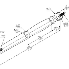 Extension Shaft section for GC-Artis Walking cane