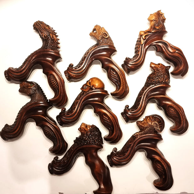Manche en bois ergonomique de rechange pour canne de marche sans la tige