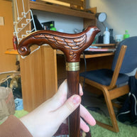 Swallow bird Dark -  Elegant Wooden Cane walking stick