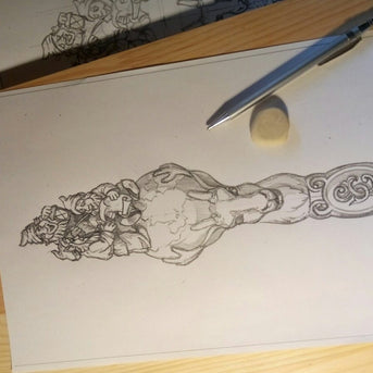 Wooden Walking Staff for Santa Claus, hand painted crafted Christmas accesory with Rudolph Reindeer, Moon - lighting nose & Elves lamp