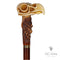 Collectible Walking Stick Cane Eagle Skull with Stylish Art Stone Handle, wooden shaft Walking Cane with skull & spider for man women