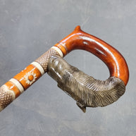 Hand Carved Wooden Walking Cane Stick - Wolf, Unique Wood crafted cane for men women, stylish gift for men womwen comfortable walking stick