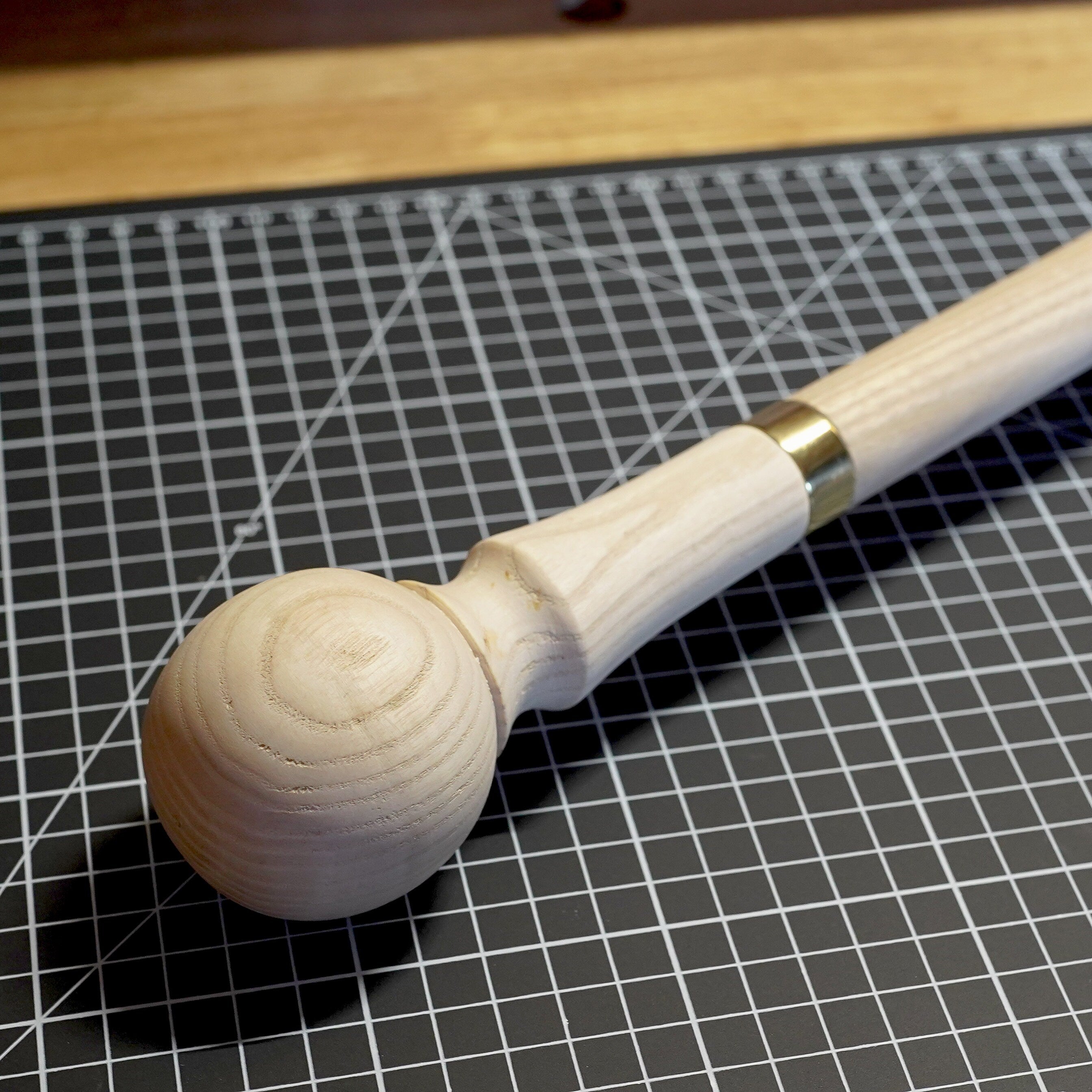 Classic Knob Style walking stick cane blank with Ball - Unpainted Wooden Set, Assembled Kit, Diy Parts for a Custom Waling Cane making