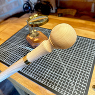 Classic Knob Style walking stick cane blank with Ball - Unpainted Wooden Set, Assembled Kit, Diy Parts for a Custom Waling Cane making