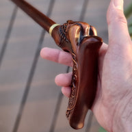 Designer Wooden Walking Cne Bizon Skull - Western Style Wood Carved Walking Stick comfortable handle for man woman old elderly people