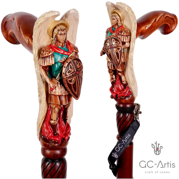 GC-Artis Cane Wooden Walking Cane Angel handpainted hand carvedfashionable