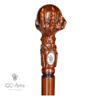 Dragon Сlaw Walking Hiking Stick, Wooden Walking Cane, Wood crafted Staff, Hand made Trekking Pole - Carved Ball Knob Handle. Fantasy style