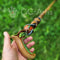 Adam and Eve Walking cane - Handpainted Paradise Apple & Snake Wooden walking stick, Holy Bible plot, Religion style Christian Pilgrim staff