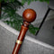 Classic Knob Style walking stick with Ball - Dark wood Walking Cane with Elegant topper & brass collar