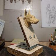 Doberman Dog Brass Walking Cane Bronze casted Wood & metal black handle walking stick cane for men women, stylish ladies gentleman senior