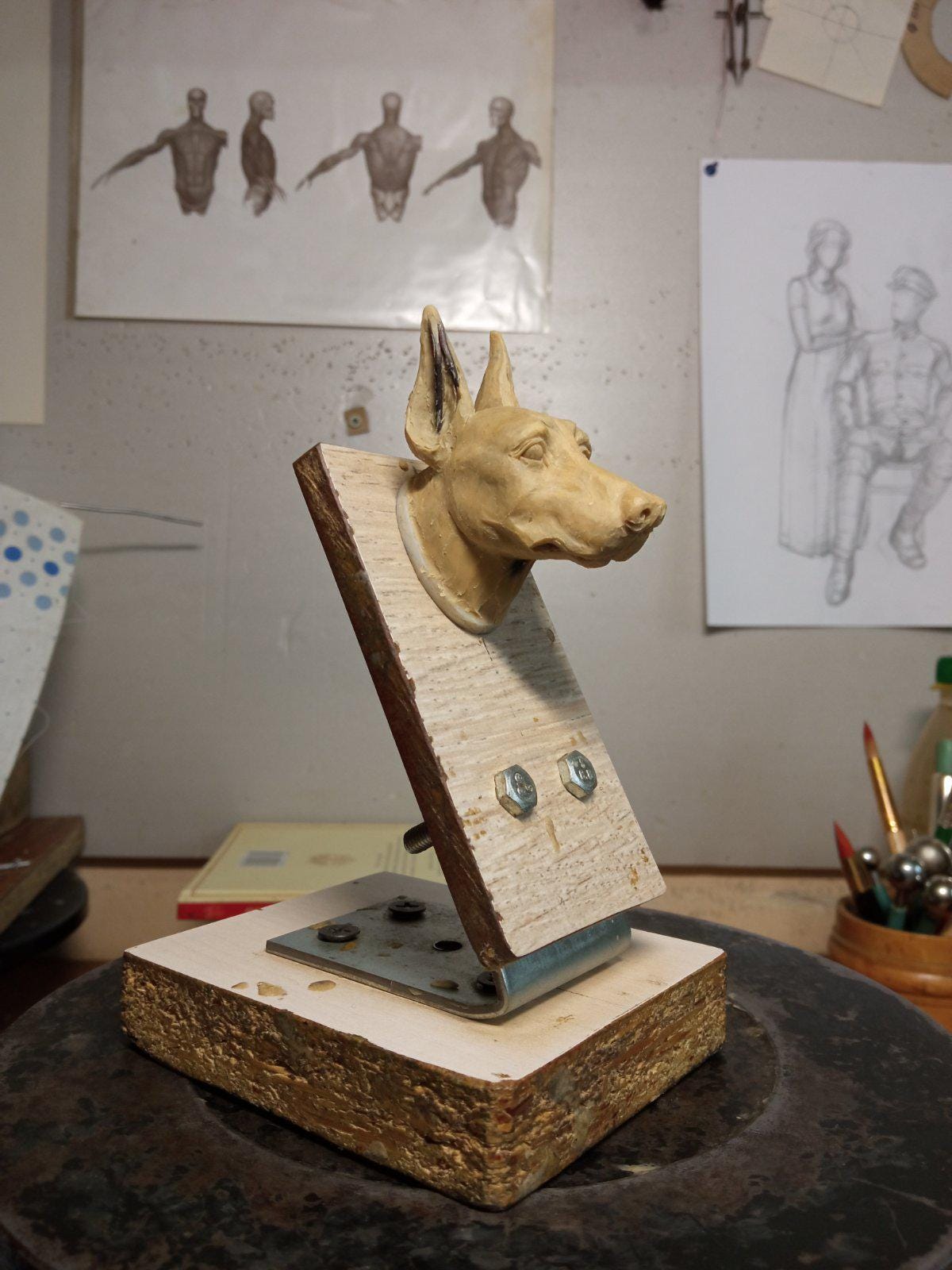 Doberman Dog Brass Walking Cane Bronze casted Wood & metal black handle walking stick cane for men women, stylish ladies gentleman senior